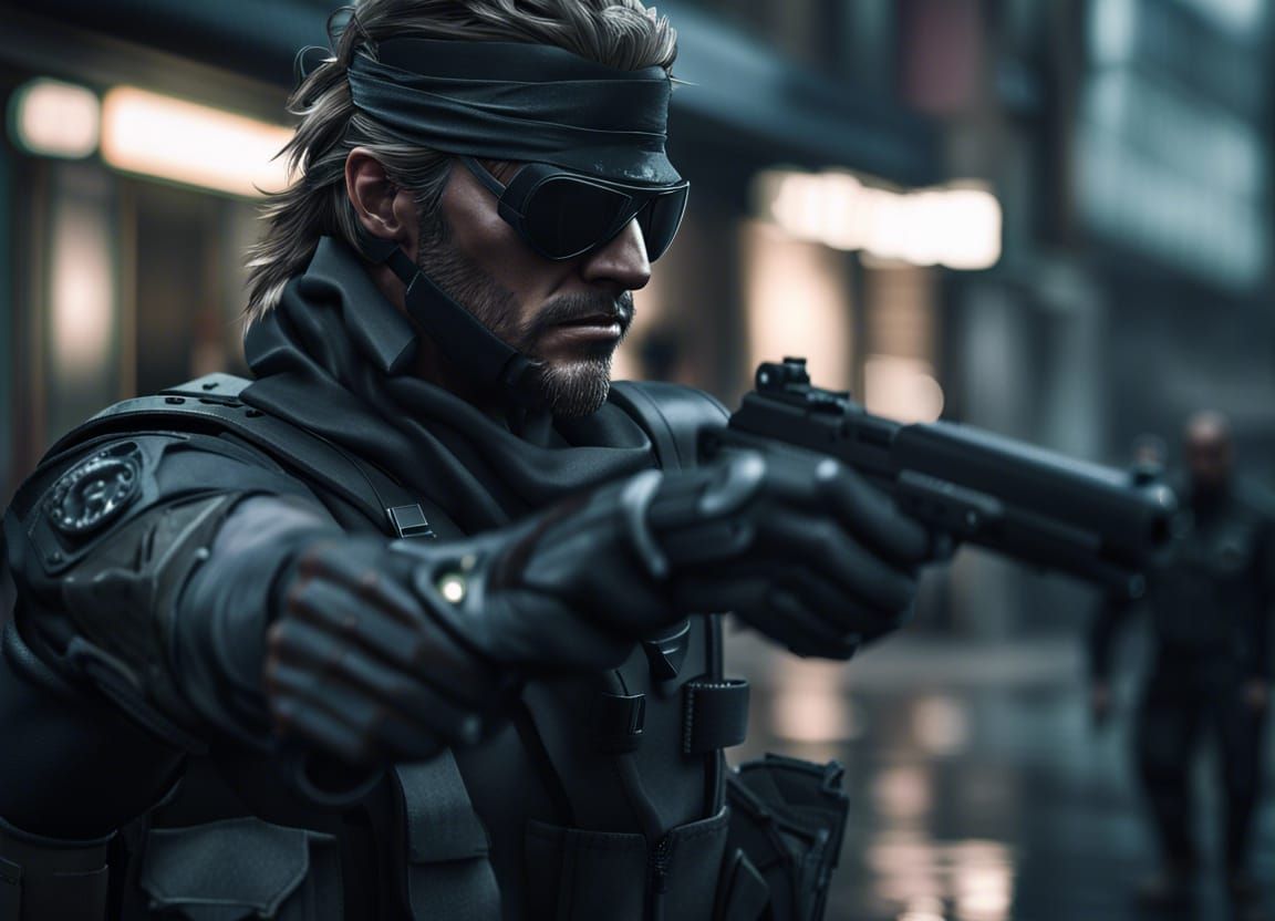 Cinematic Action Scene: Tactical Snake in Wet City