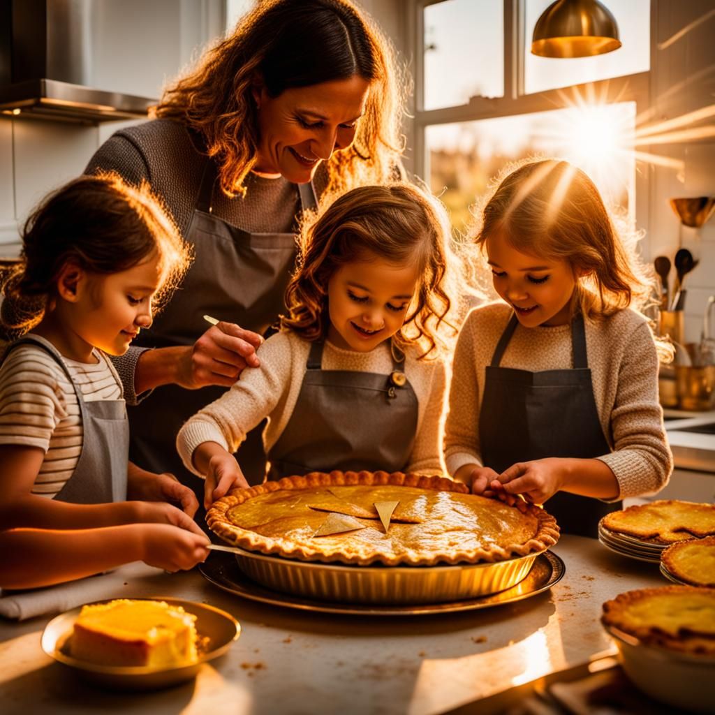 Family Celebrates Epiphany with Golden Pie