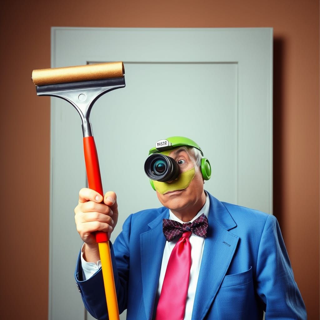 Weegee Photographer with Squeegee