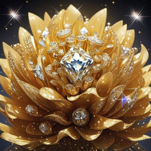 Luxurious Money Bouquet Overflowing with Diamonds