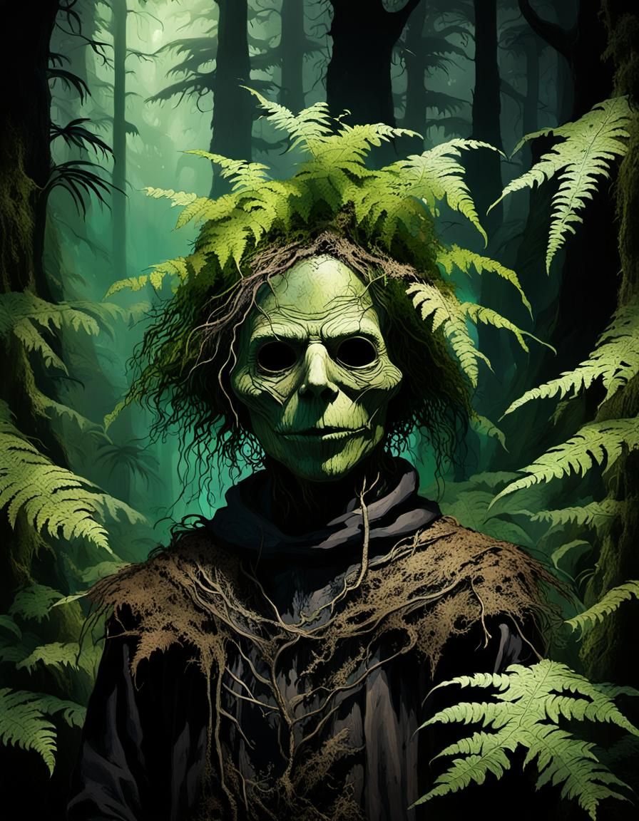 Eerie Scarecrow Awakens in Mystical Forest