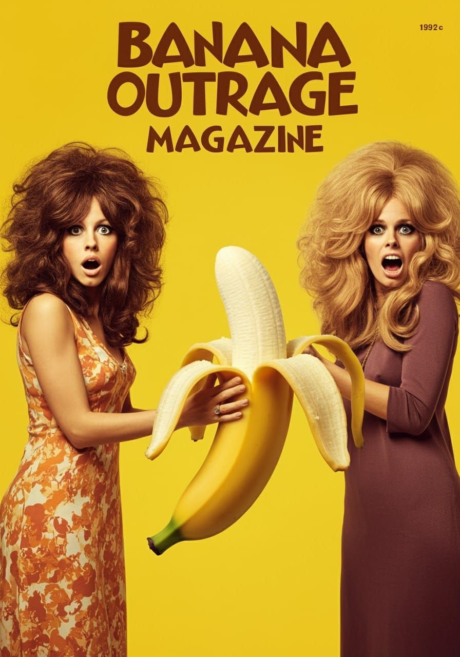 1970s Magazine Cover: Banana Outrage in Retro Style
