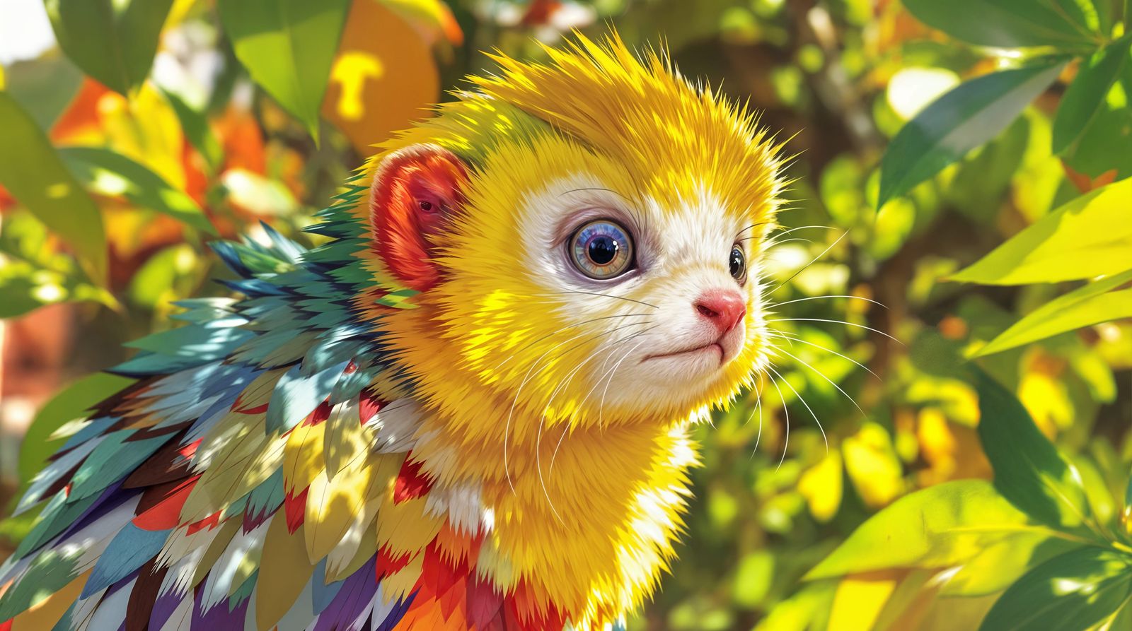 Surreal Creature Reveals Itself in Sunny Leafy Setting