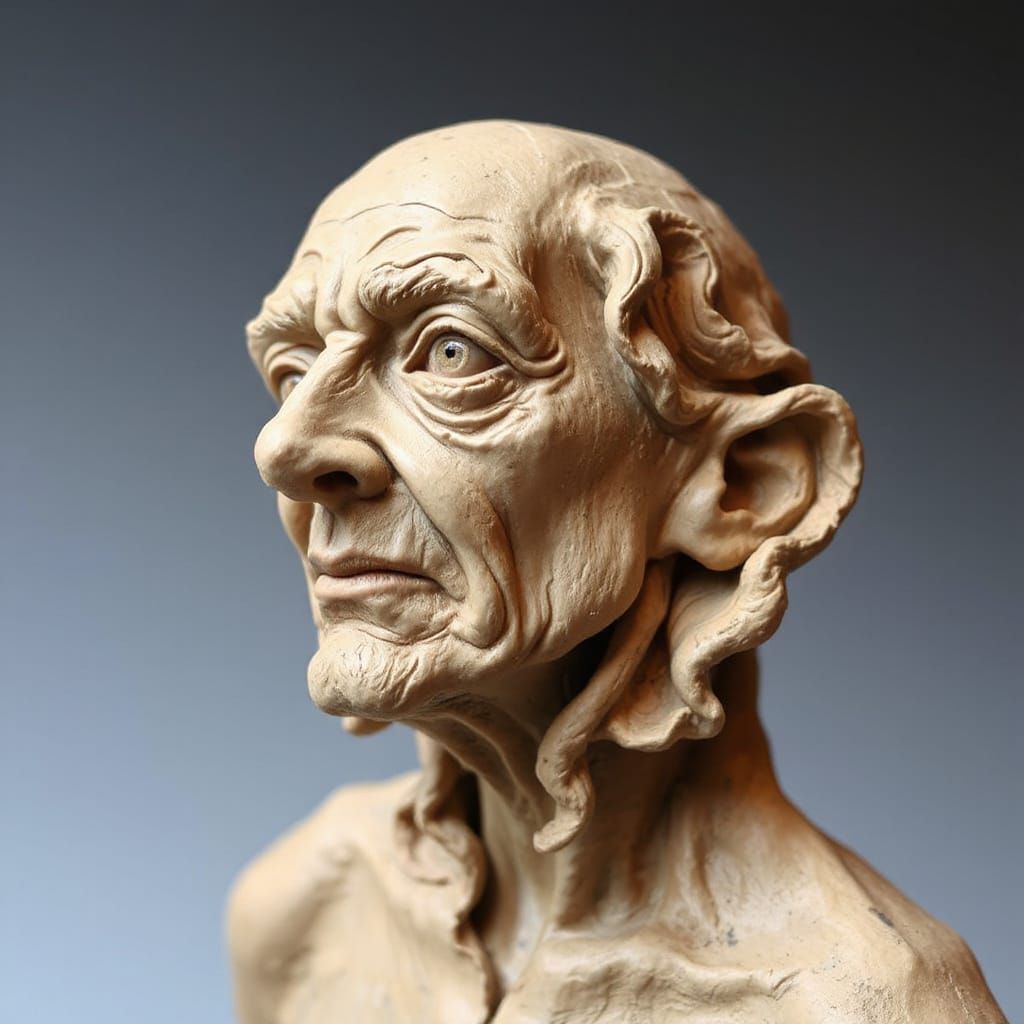 Detailed Clay Figure Sculpture in Organic Style