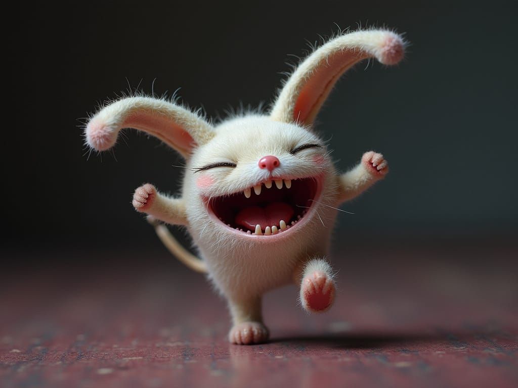 Teeny Tiny Fluffty Ditzy Goth Metic Turning a Grimacing Wink...