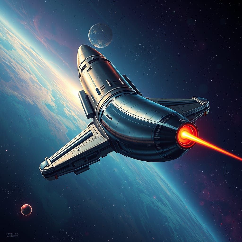 Interstellar Spacecraft Soaring Through Outer Space