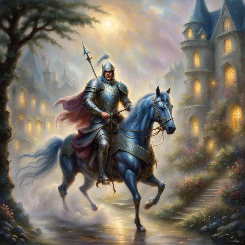 Man in Shining Armor with Evil Smile