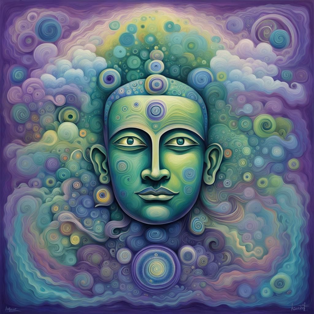 Psychedelic Meditation: Energy Emanating from Serene Mind