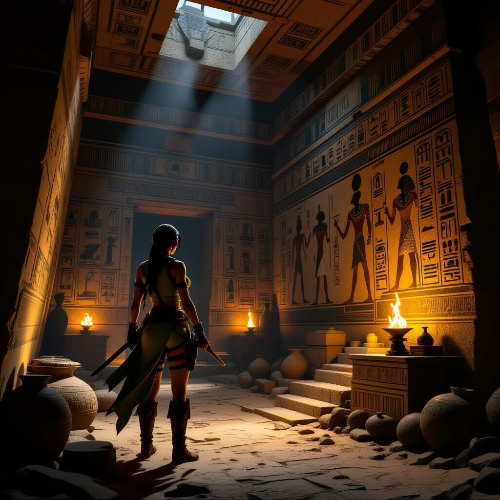 Lara Croft Explores Great Pyramid Chamber