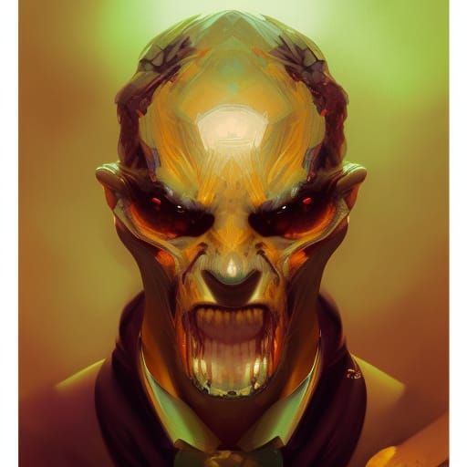 Demonic Eldridge Duck Portrait in Hyperdetailed Style