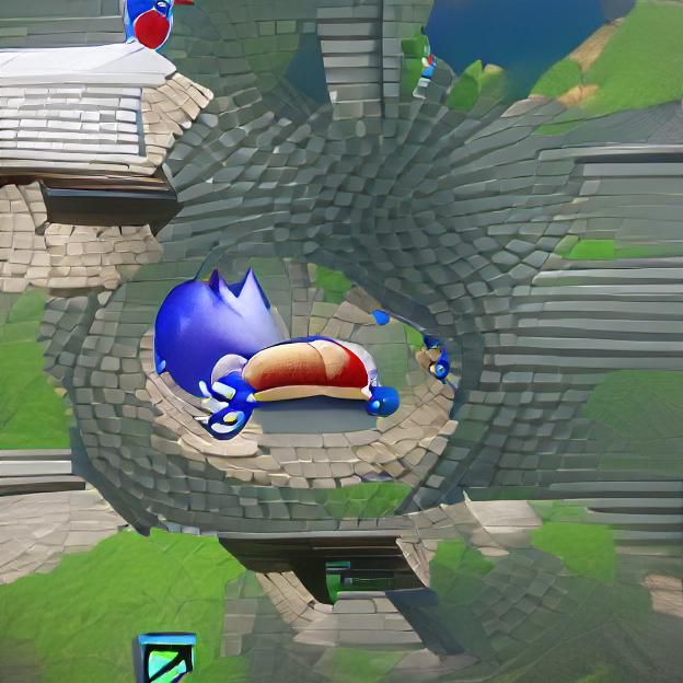 Inflated Blue Hedgehog Cartoon Character