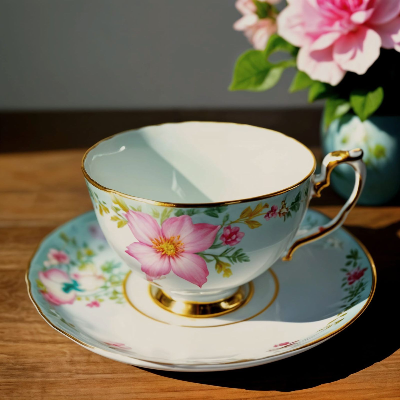 A Delicate Ceramic Teacup in a Minimalist Setting