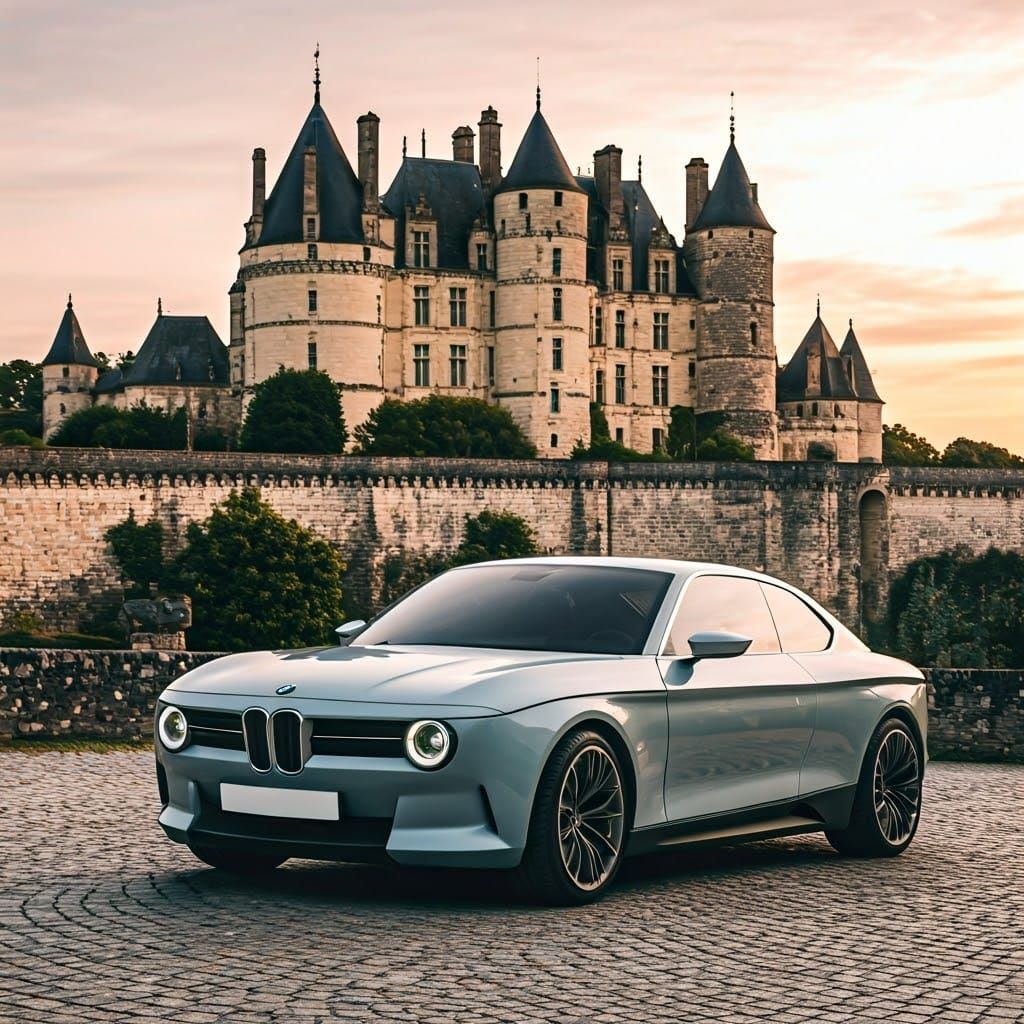 Modern BMW 2002 Concept in Elegant French Castle Setting