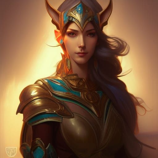 Detailed High Elf Portrait in Art Nouveau Style