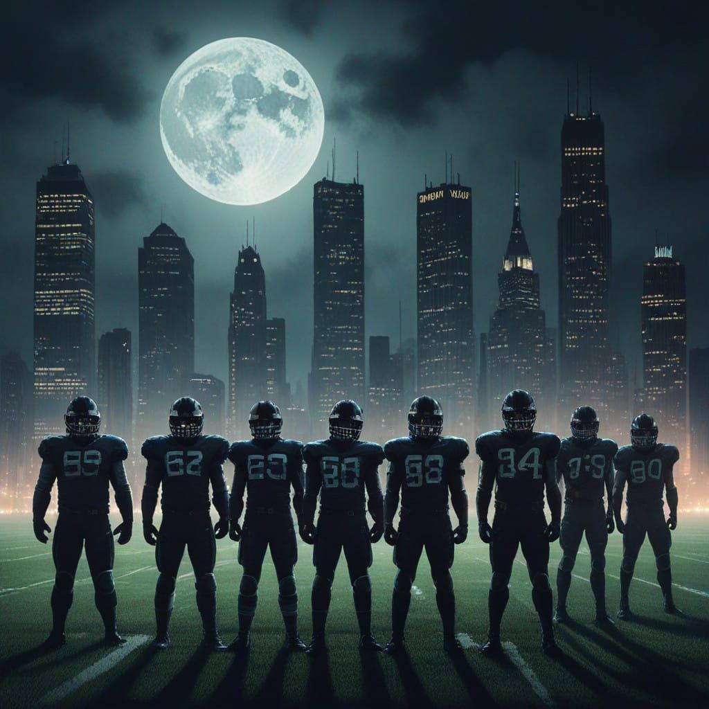 Gotham Gators Football Team in Moody, Dark Whimsy Style