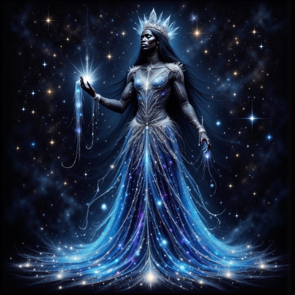 Celestial Gothic Man in Rococo Gown