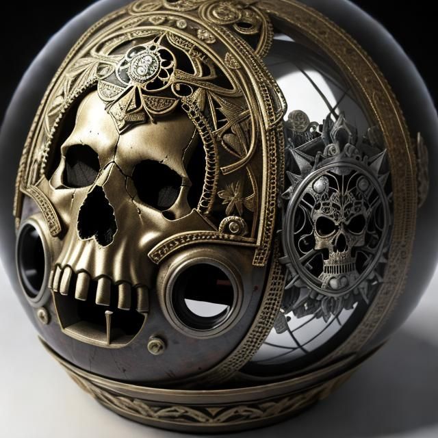 Bloody Skull Gas Mask Inside Bowling Ball