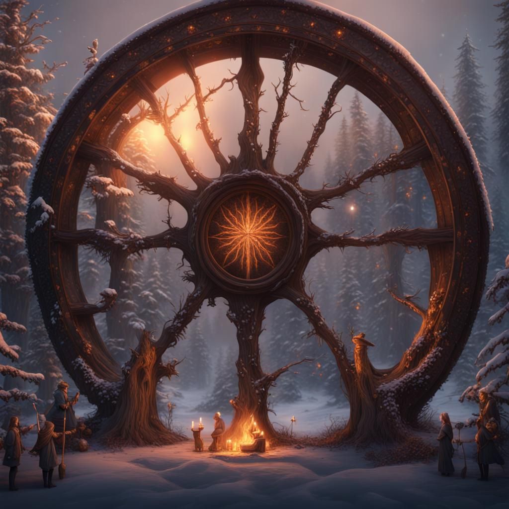 Witches Rejoice at Yule, a Matte Painting