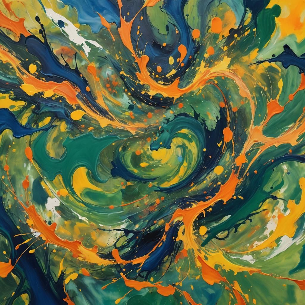 Vibrant Abstract Expressionism Vortex of Life