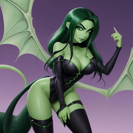 Shego as Dragoness in Anime Style
