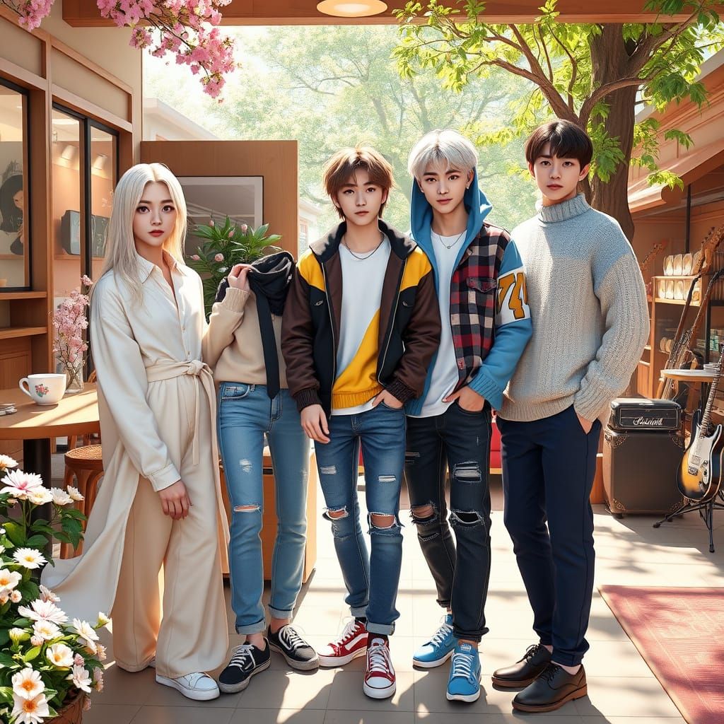 K-Pop Idols in Whimsical Settings