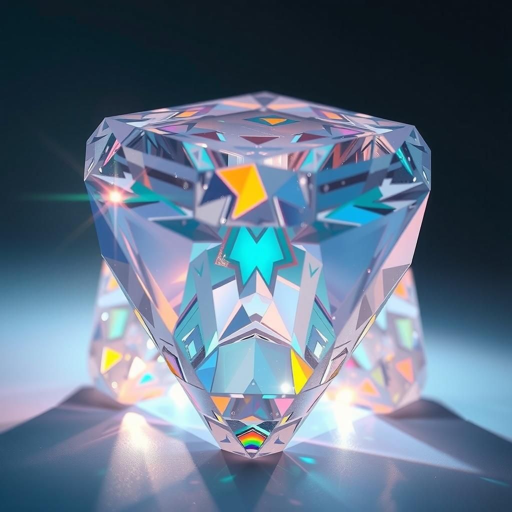 Brilliant Cut Gem Shimmers in Stellar Field