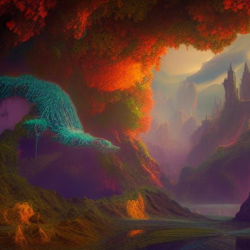 Fantastical Matte Painting with Intricate Details
