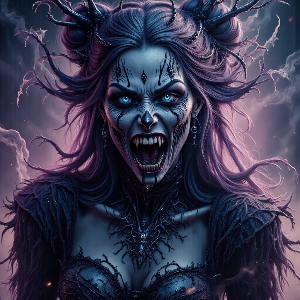 Gothic White Walker Hybrid Screaming in Rage