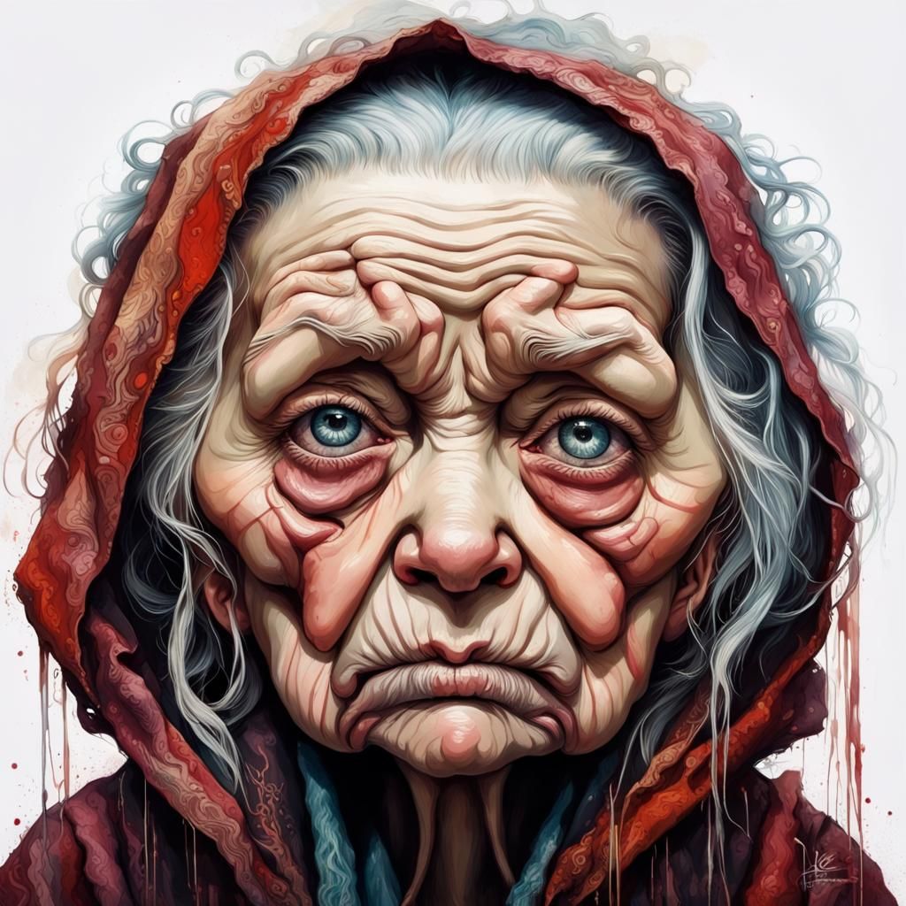 Detailed Portrait of a Chibified Granny