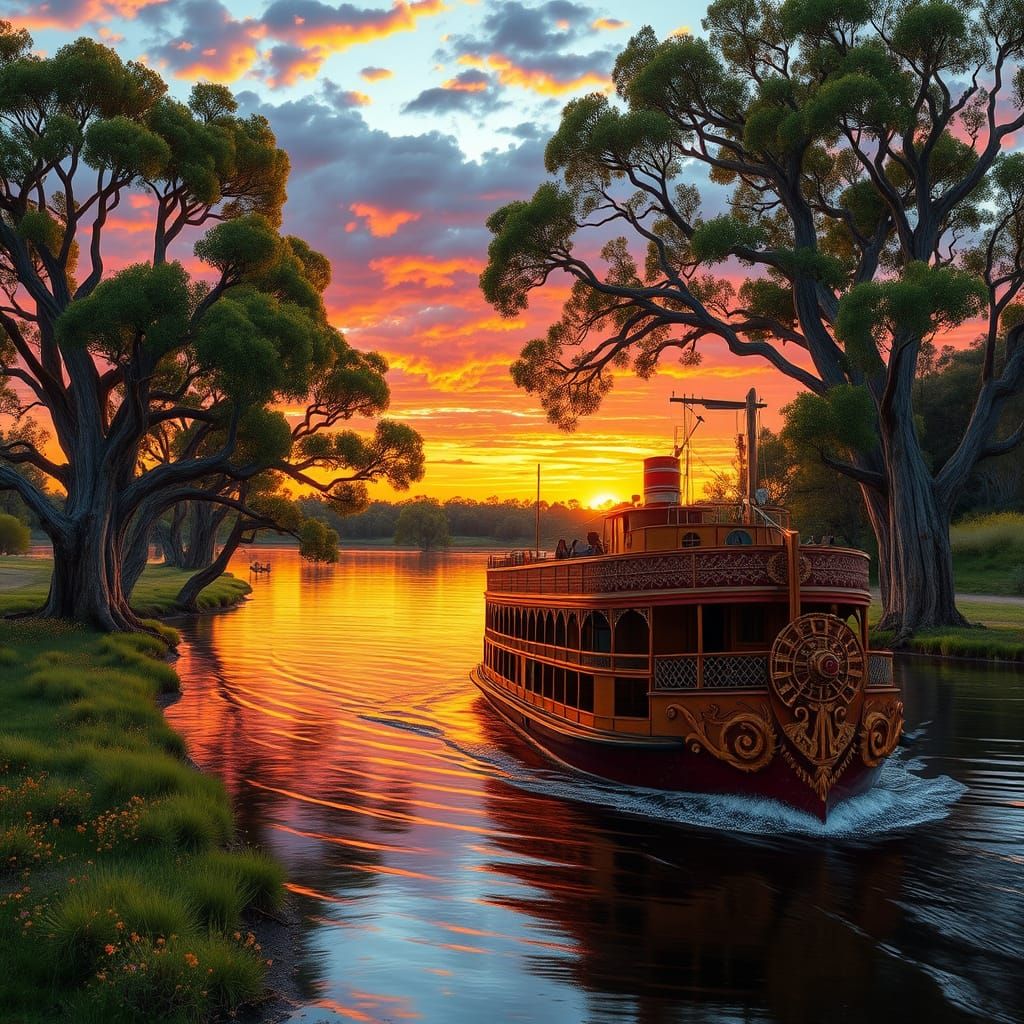 paddle steamer on the Murray River