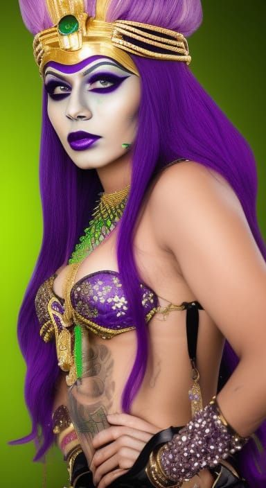 Futuristic Zombie Girl in Egyptian Style