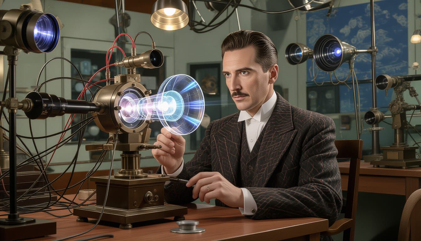 Tesla's Thought Camera: A Surreal Invention