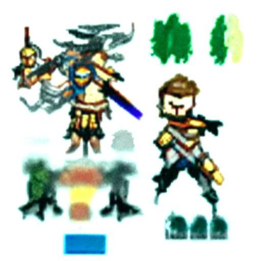 Pixel Art Warriors Concept Illustration