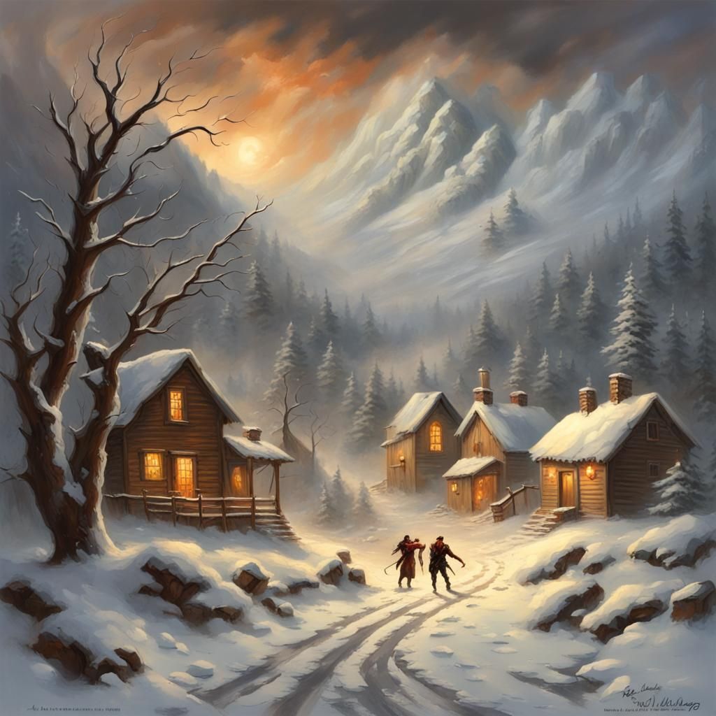 Violent Snowstorm Devours Mountain Village