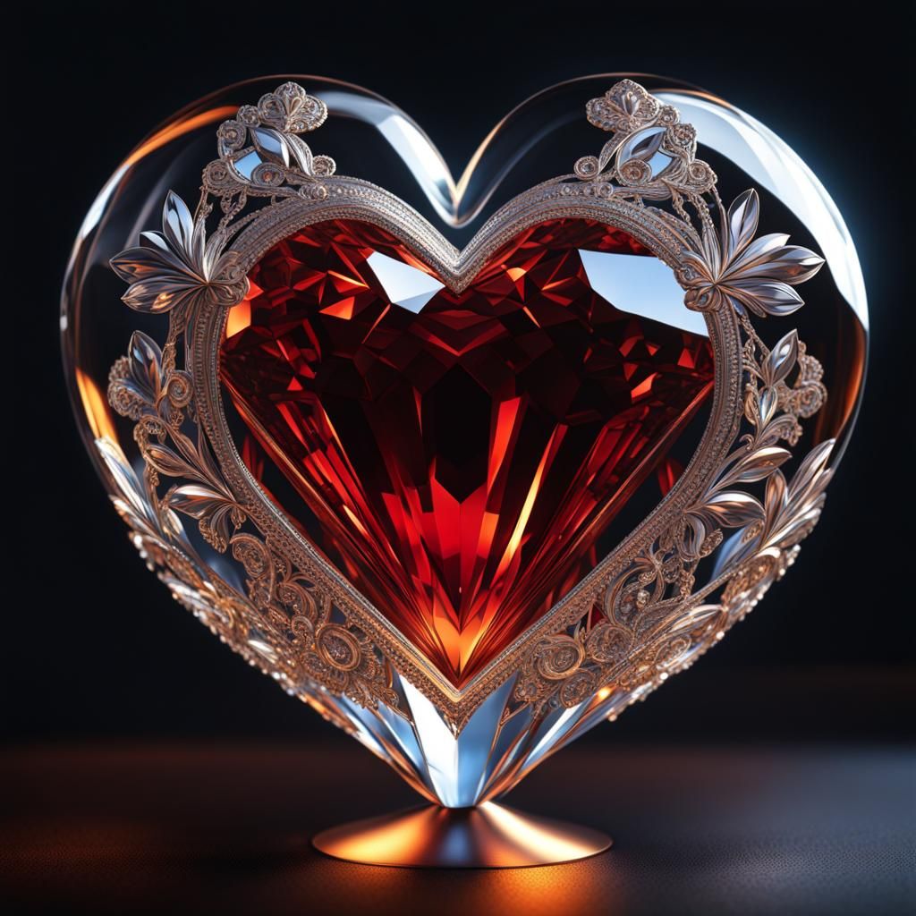 Refracting Crystal Heart Illuminates Dark World