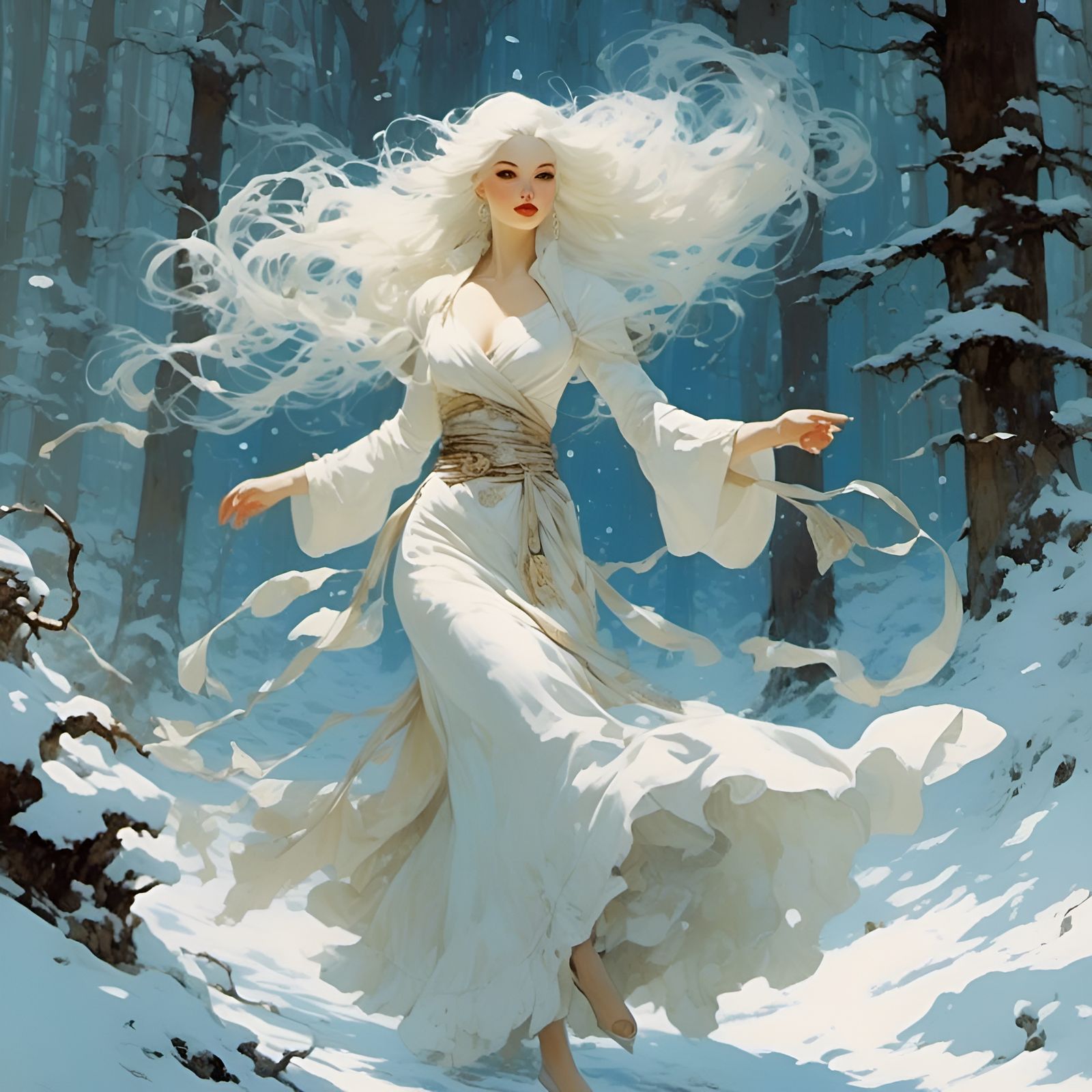 Snowy Forest Dance of the Winter Spirit