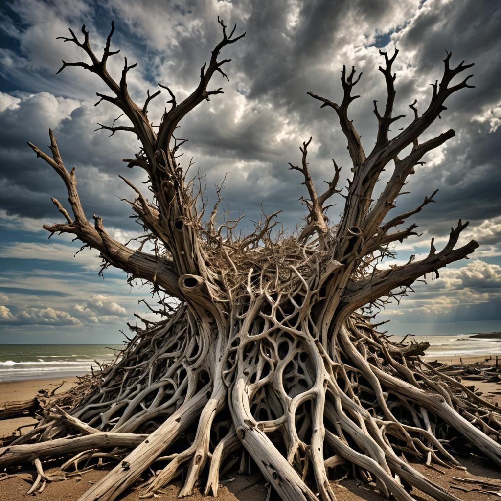 Hyperrealistic Driftwood Sculpture Testifies to Eternity