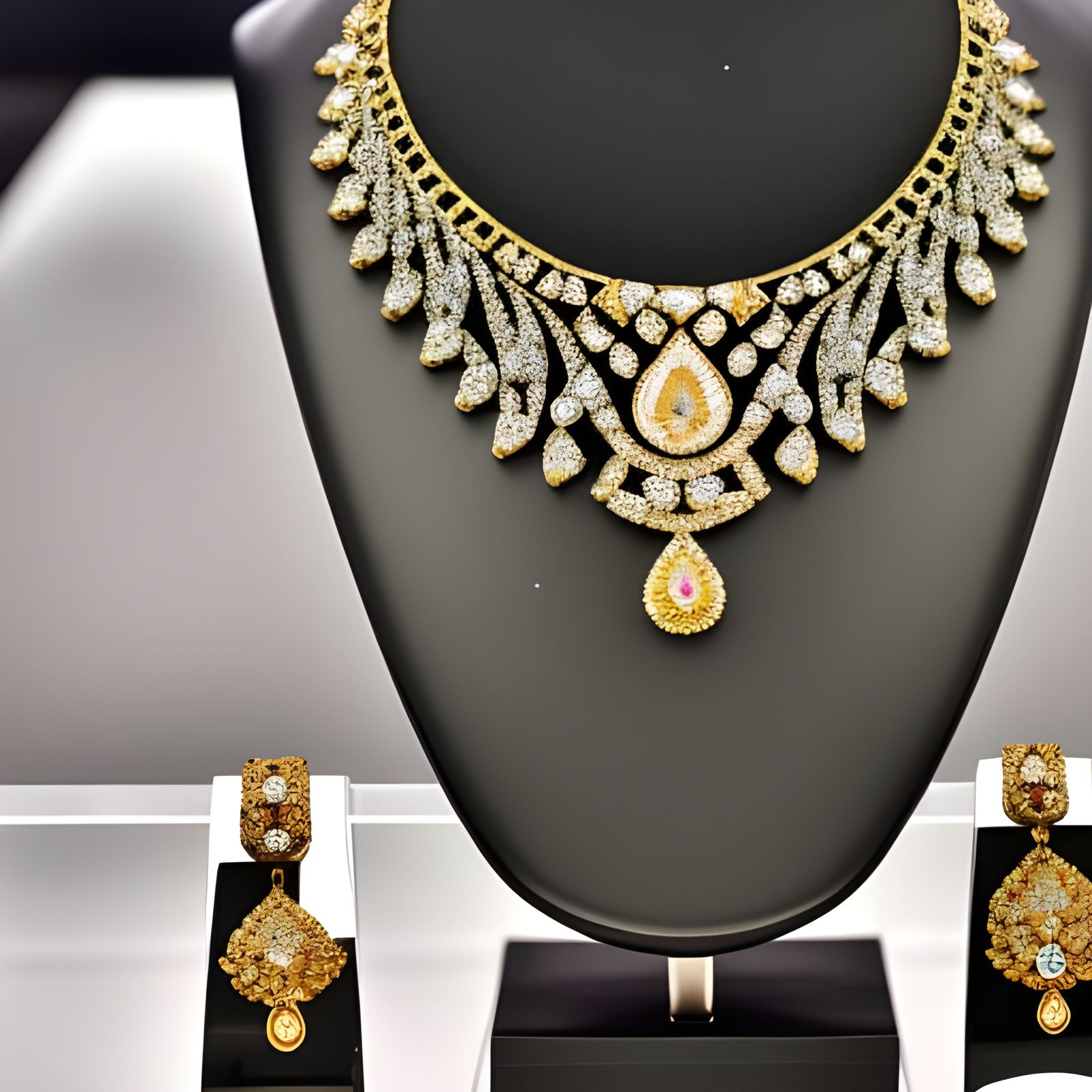 Diamond Necklace in Museum Display Case