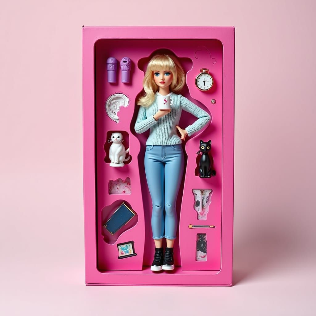80s-Style Action Figure Packaging with Accessories in Vibran...