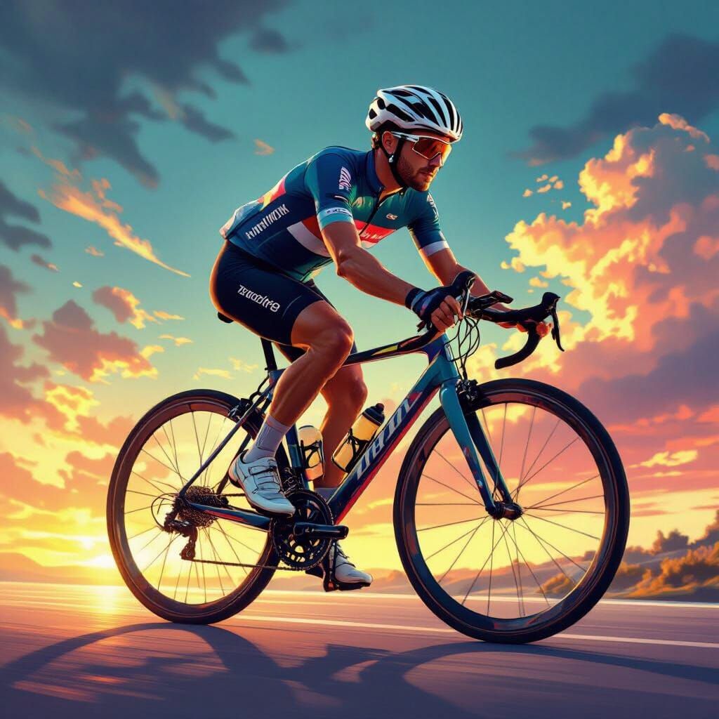 Hyperrealistic Cyclist Portrait with Dramatic Lighting
