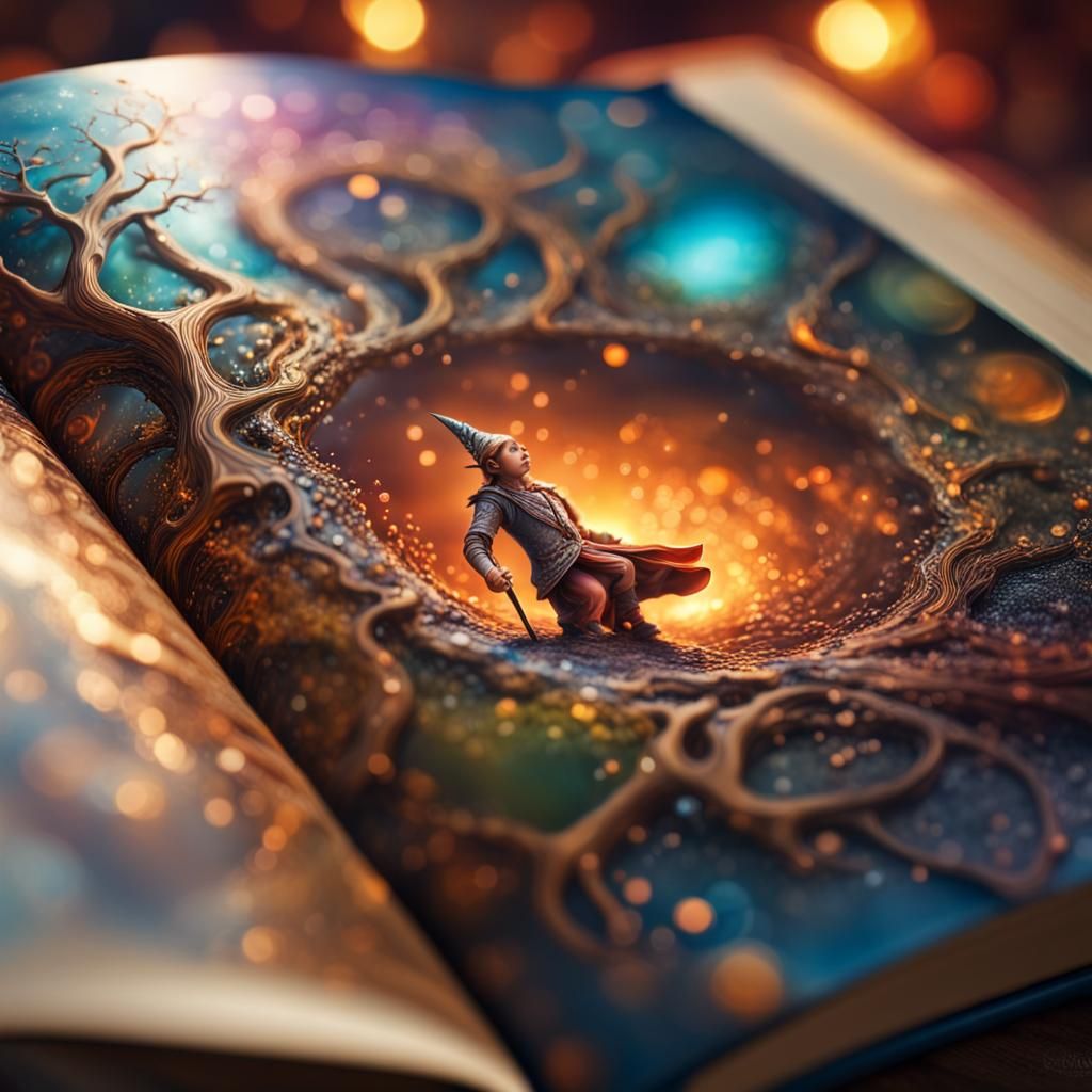 Detailed Magical Picture in Fantasy Book