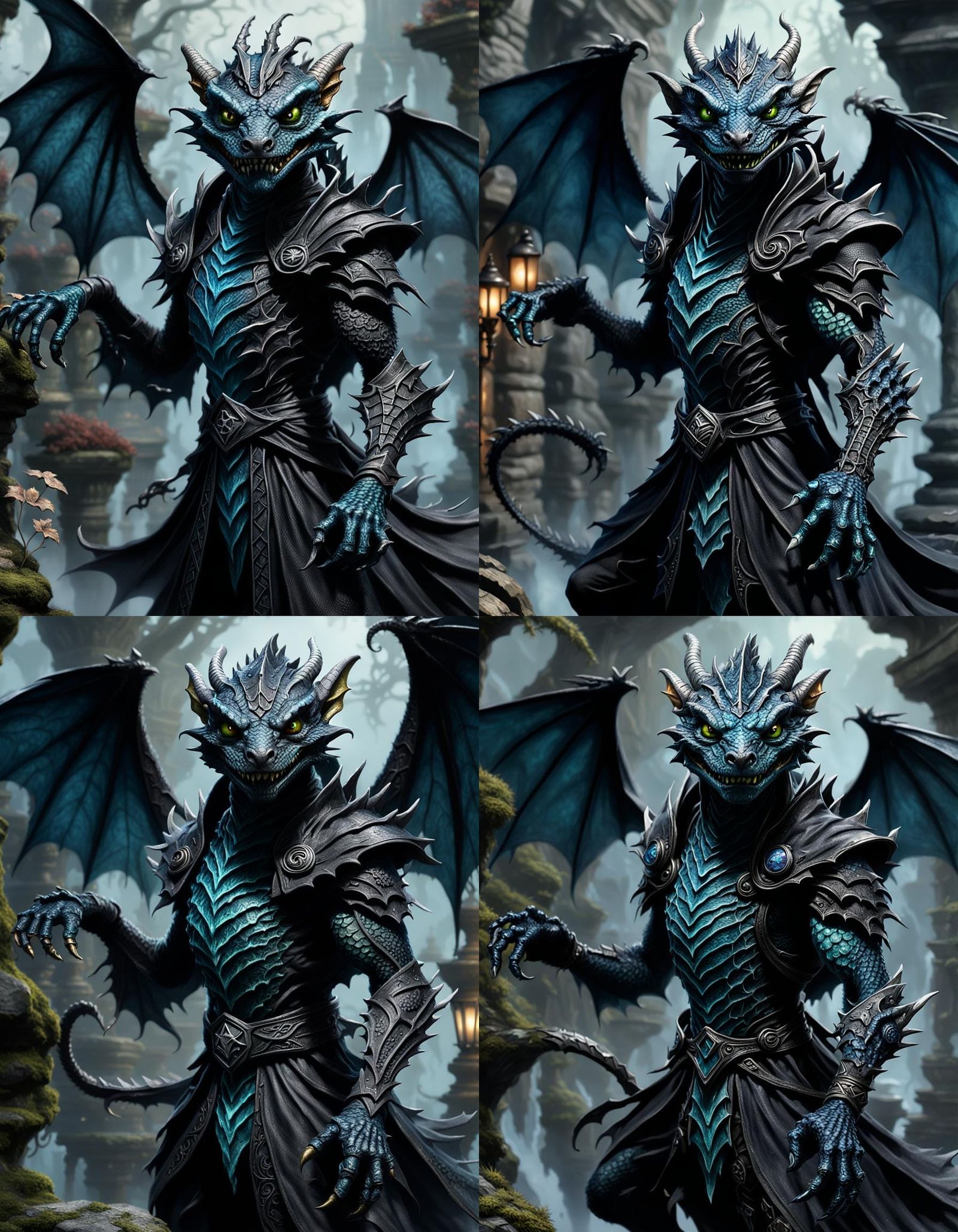 Kobold Sorcerer in Shadows with Dragon Wings