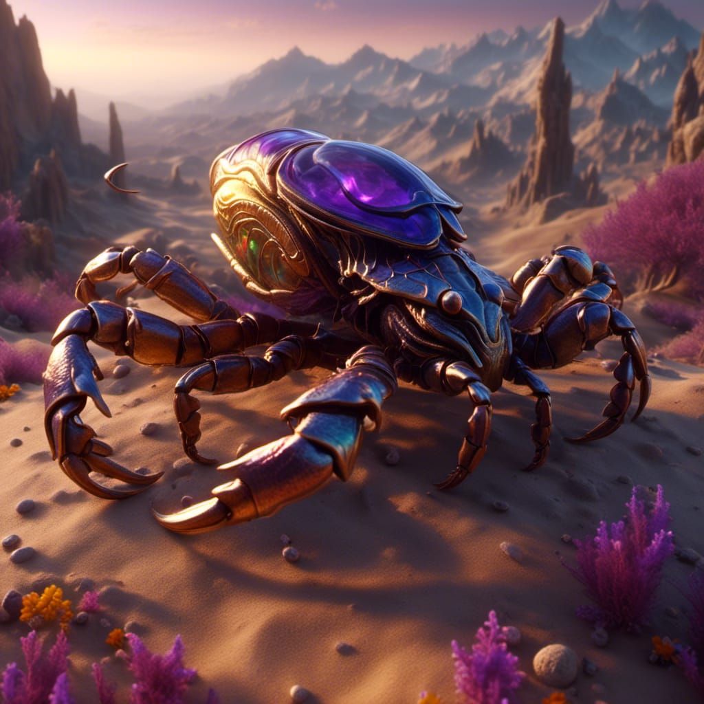 Giant Poison Scorpion in Dark Fantasy Desert