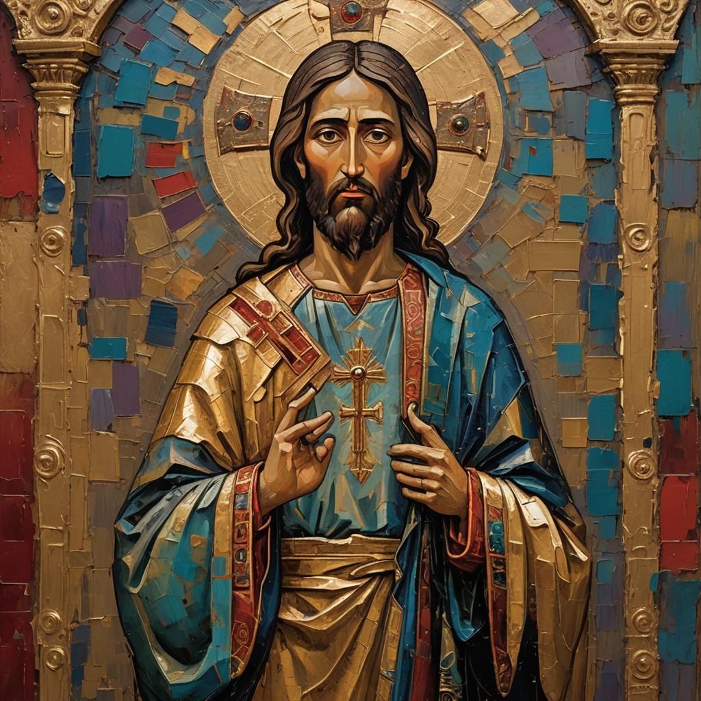 Jesus Christ in Byzantine Iconography Style