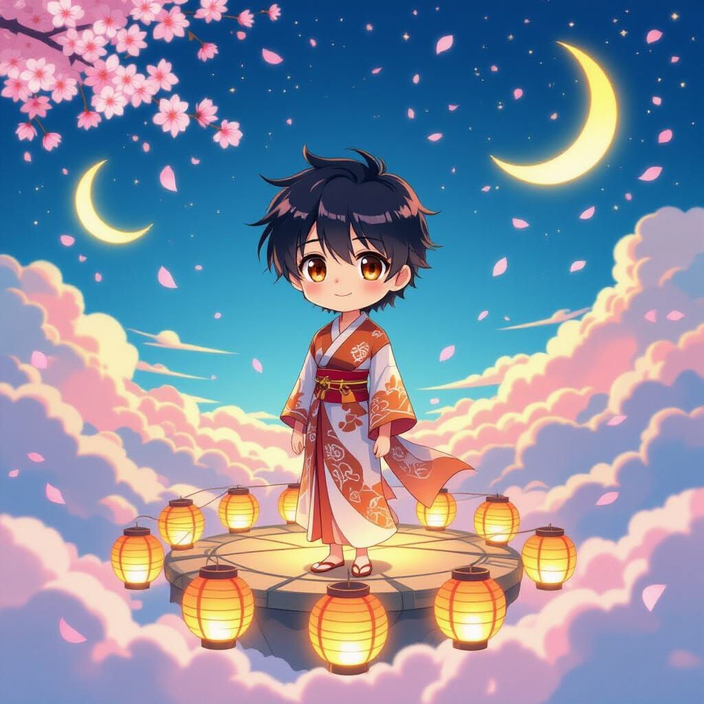 Anime Man in Thai Dress on Lantern Island