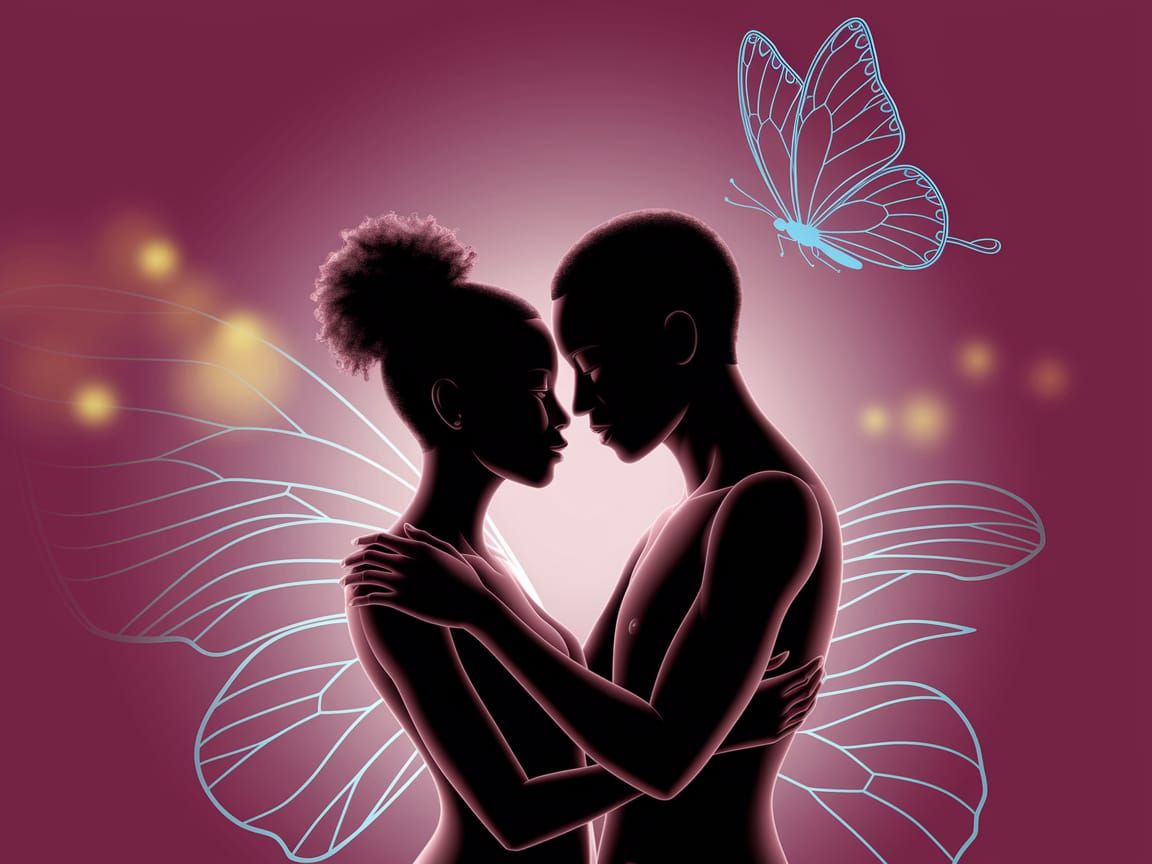 Tender Moment of African Lovers in Soft Glow