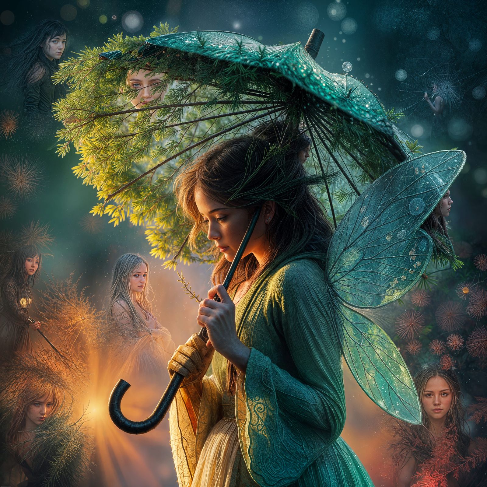 Enchanted Spruce Wood Fairy Umbrella