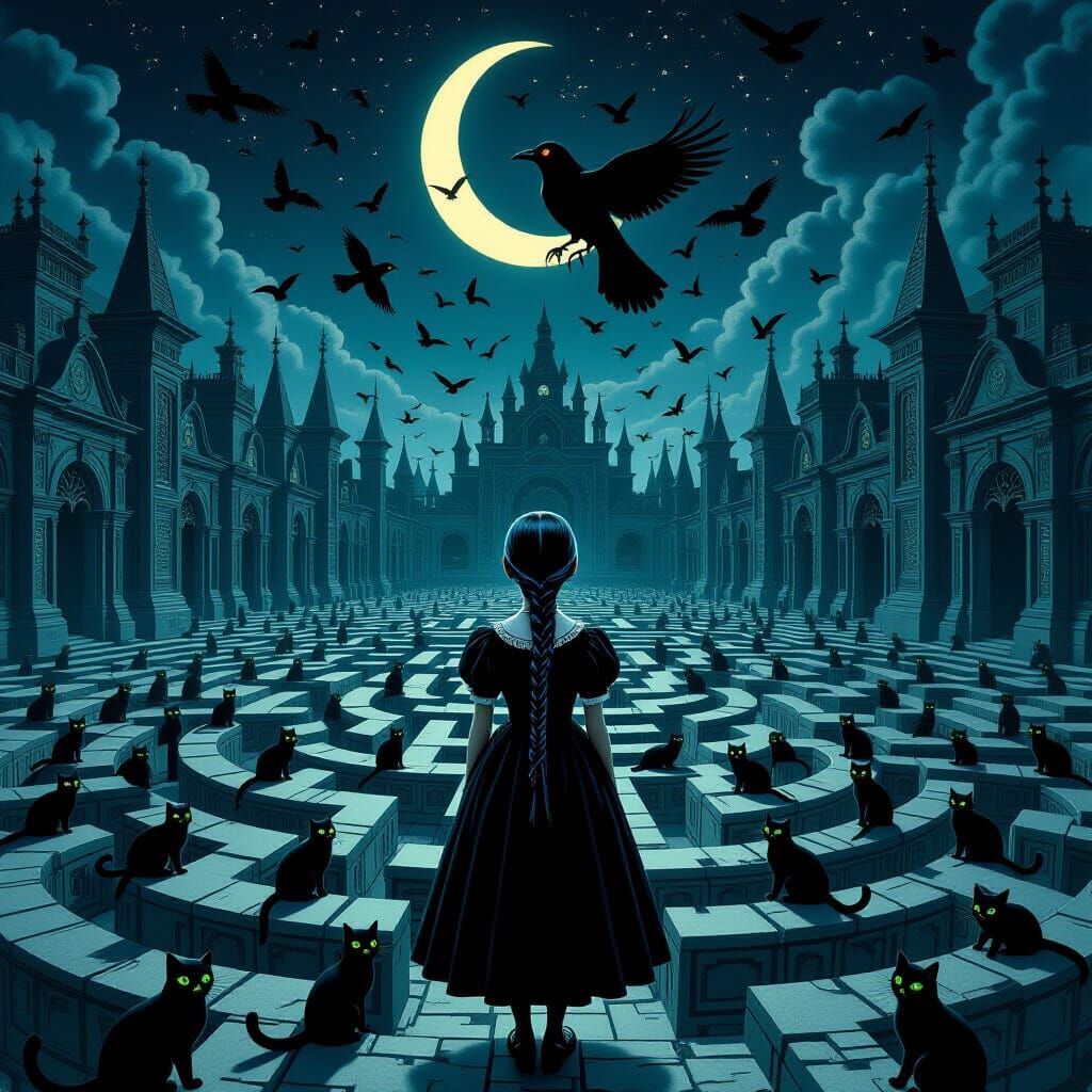 Wednesday Addams in Gothic Maze