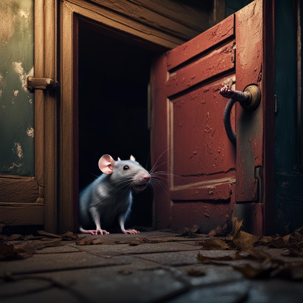 Detailed Matte Painting of a Rat in Luxembourg