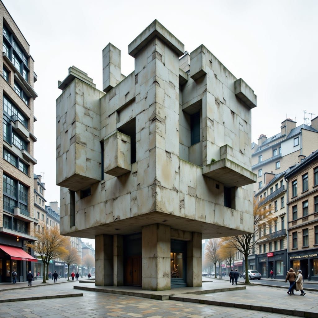 Massive Concrete Object in Urban Environment